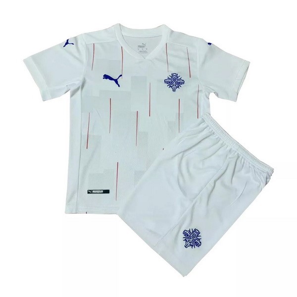 Camiseta Islandia 2ª Kit Niños 2020 Blanco